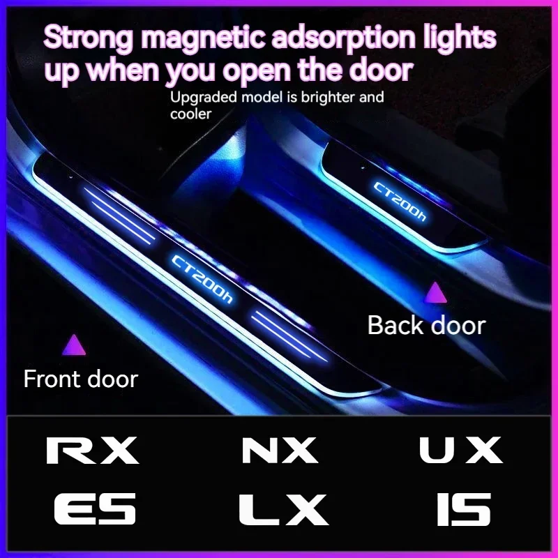 For Lexus Fsport CT200h ES GS GX IS LS LX RX UX LX570  Car Wireless LED Welcome Pedal Threshold Light passage lamp Accessories