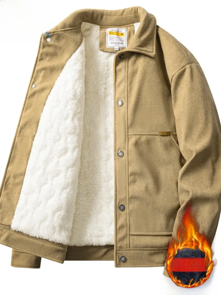 

Мужская вельветовая куртка Paul Thiened с воротником-стойкой, теплая осенне-зимняя верхняя одежда, модное молодежное пальто из полиэфирного волокна