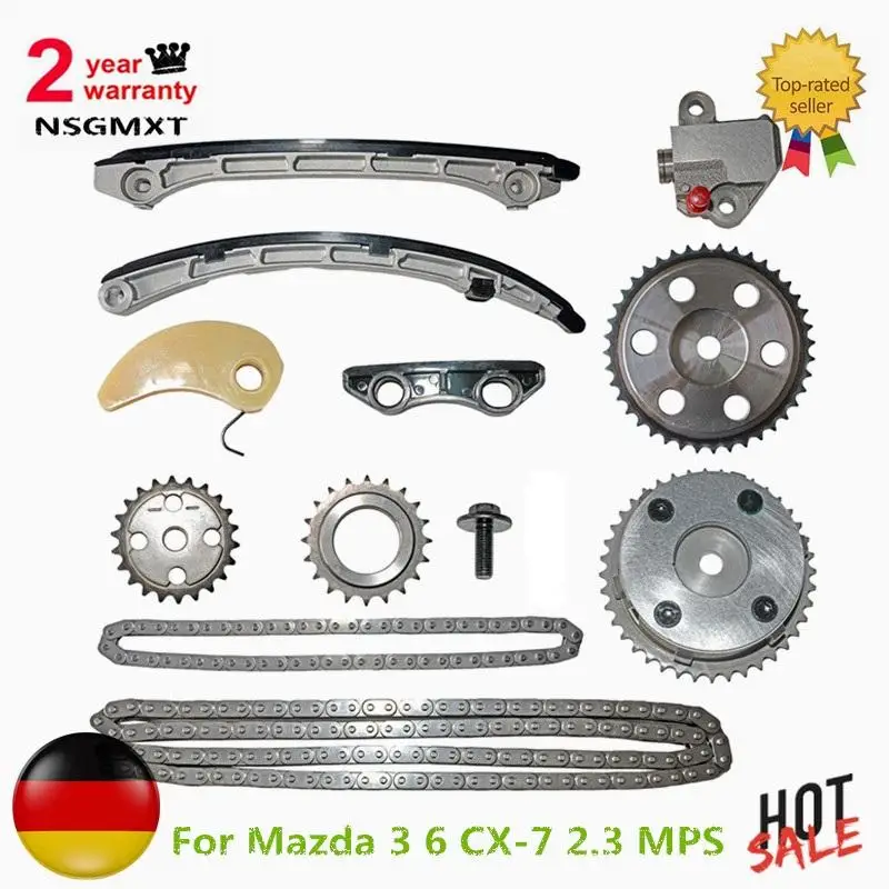 AP01 TIMING CHAIN KIT+Camshaft Gear For Mazda 3 6 CX-7 2.3 MPS L3K911316  L3K9-12-4XOC  L3K9-12-4XOC9U L3K9124XOC