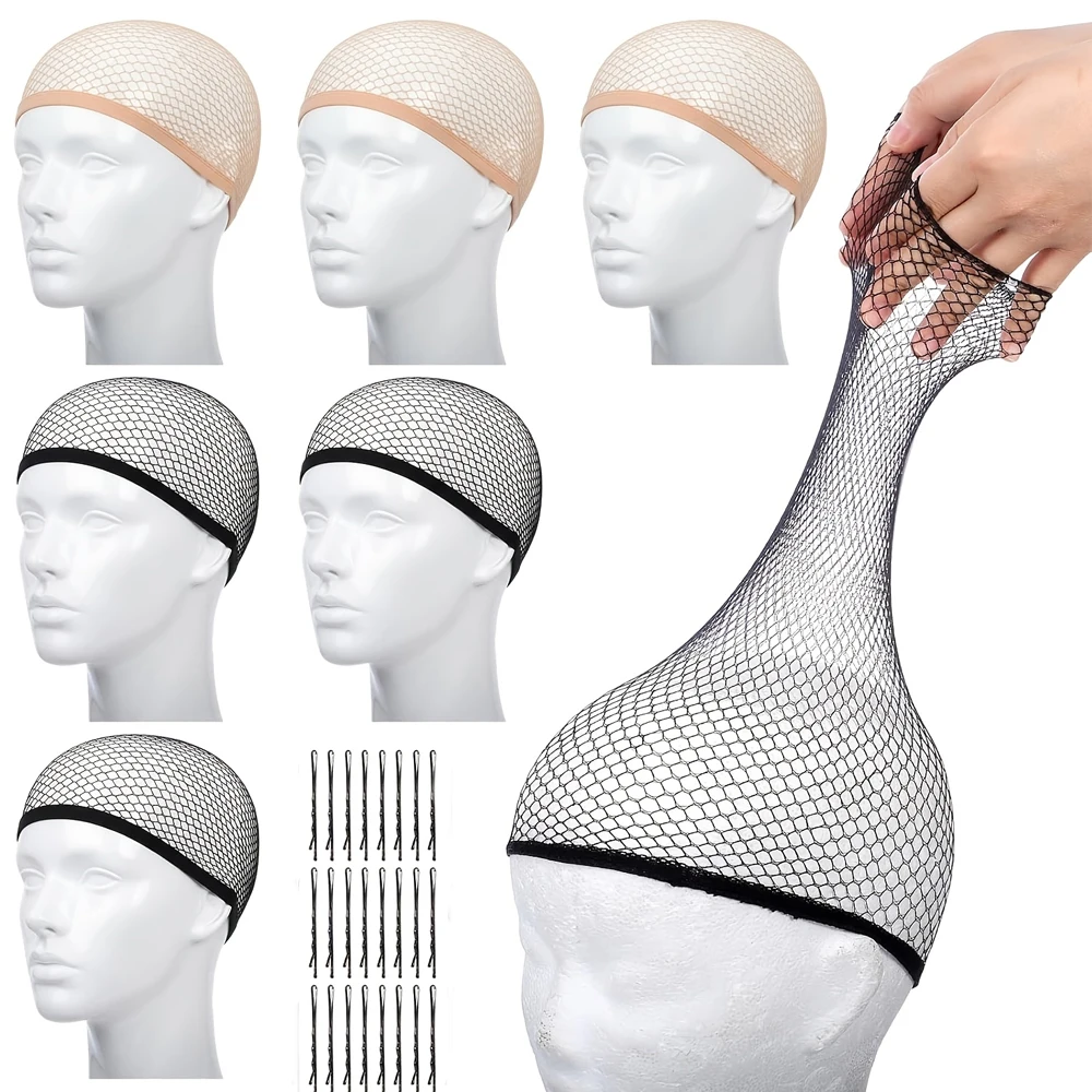 

Набор из 9 сеток для волос с заколками для париков, сетчатая шапочка для парика, нескользящая сетка для длинных волос, шапочка для париков с заколками для женщин и мужчин на каждый день