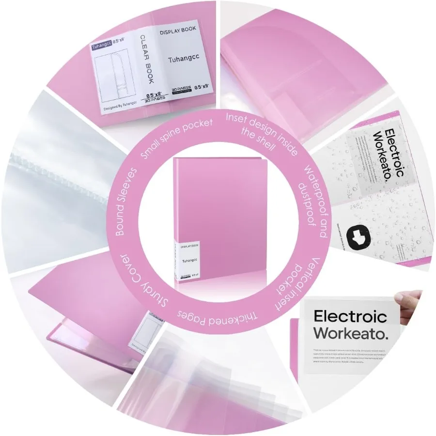 30 Pocket Binder met Plastic Hoezen met Doorzichtige Vel Protecto 8,5 "x 11" Heavy Duty Art Portfolio Map Presentatie Boek Displ