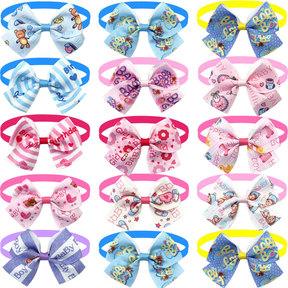 50/100pc Happy Birthday Style Dog Bowtie Cute Small Dog Cat Bow Tie Neckties Pets Bows For Dog Grooming Accessories Pet Supplies