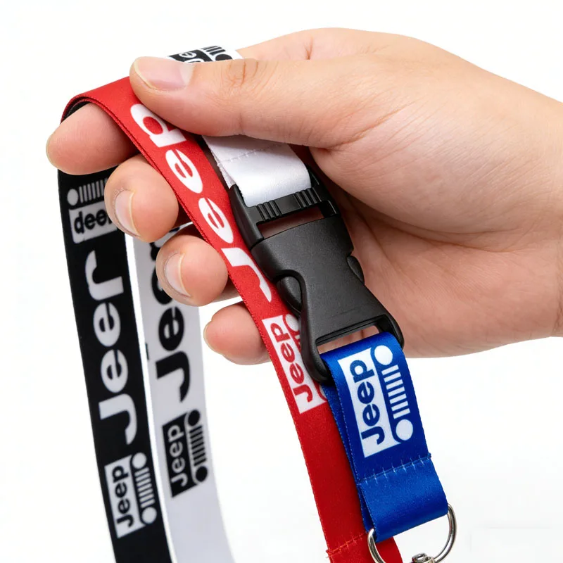 Car Logo Key Pendant Holder for Jeep Grand Cherokee Liberty Renegade Wrangler Patriot Compass Nylon Rope Lanyard Strap Keychain