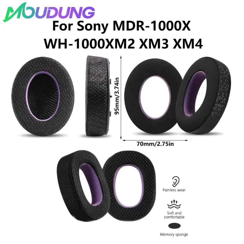 

MOUDUNG Replacement Breathable football net Ear Pad for Sony MDR-1000X WH-1000XM2 XM3 XM4 headphones With plastic buckle