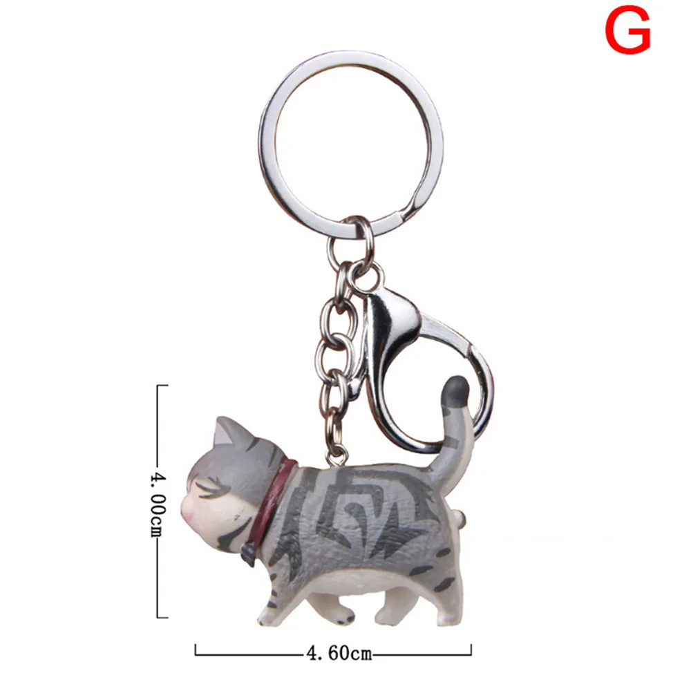 Cute Cartoon Orange Cat Keychain Women Men Creative Metal Cat Keyrings For Handbags Charms Kids Birthday Party Gifts