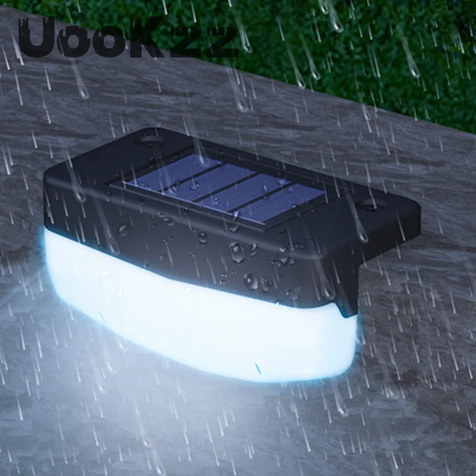 UooKzz-Luz LED Solar para escaleras, luz impermeable para exteriores, pasillo de jardín, patio, terraza, barandilla, luz de paso, luz de paisaje