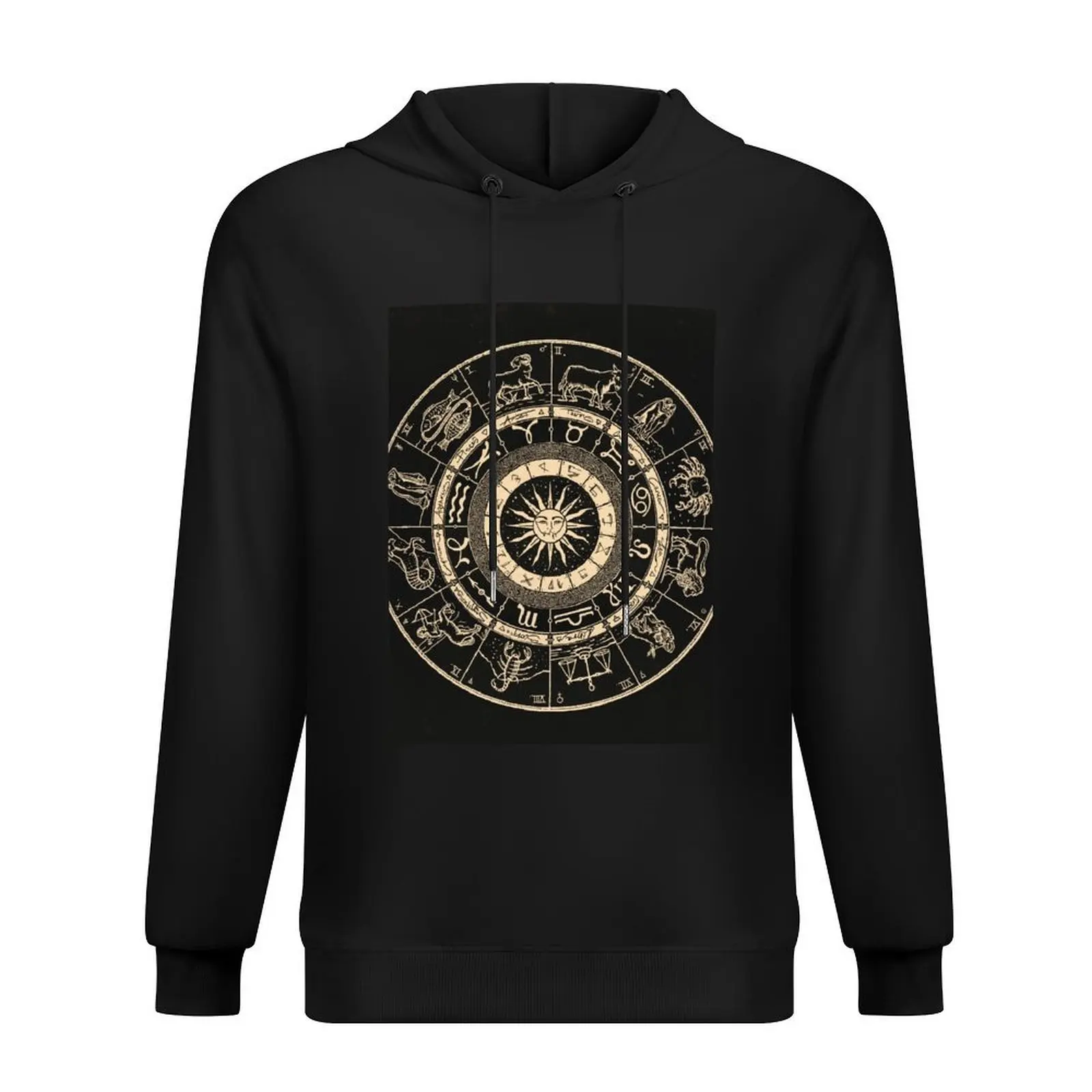 

Hand Drawn Zodiac Chart Jet Black and Bone White Hoodie autumn clothes autumn autumn new products hoodies for men