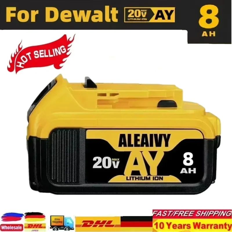 

for DeWalt 18v 20Volt Max Lithium Ion Batteries 20V 8Ah DCB200 Li ion Battery ReplacementDCB205 DCB201 DCB203ower Tools.