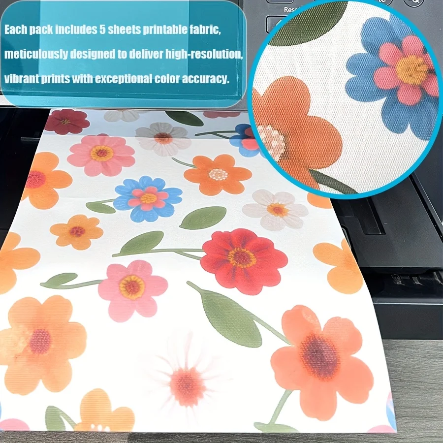 5pcs/10pcs Printable White Cotton Canvas Fabric for Inkjet Printer, A4 Size  Cloth for Image Printing