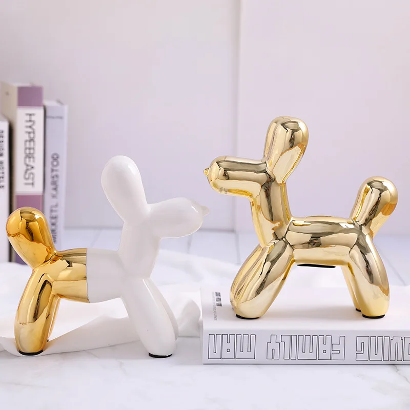 Balloon Dog Coin Bank Animal Statue Figurine Cute Toy Display  Decoration Home Decoration