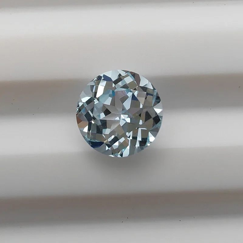 

Jinglin Jewelry Factory Direct Supply Laboratory Pulling Method Regenerated Aquamarine Round Cut Loose Gemstone5-12mm