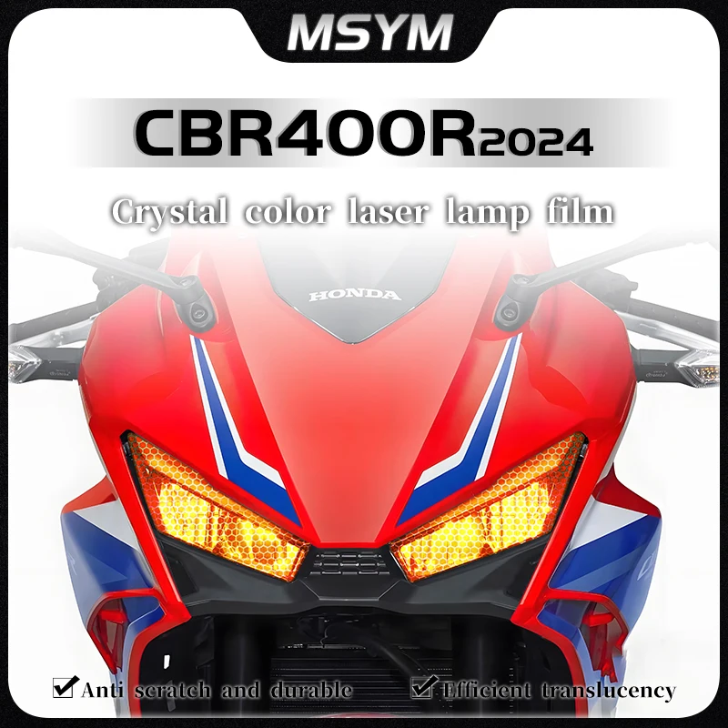

For Honda CBR400R CBR 400R cbr400r 2024 Honeycomb laser film transparent headlight film smoked black tail light film accessories
