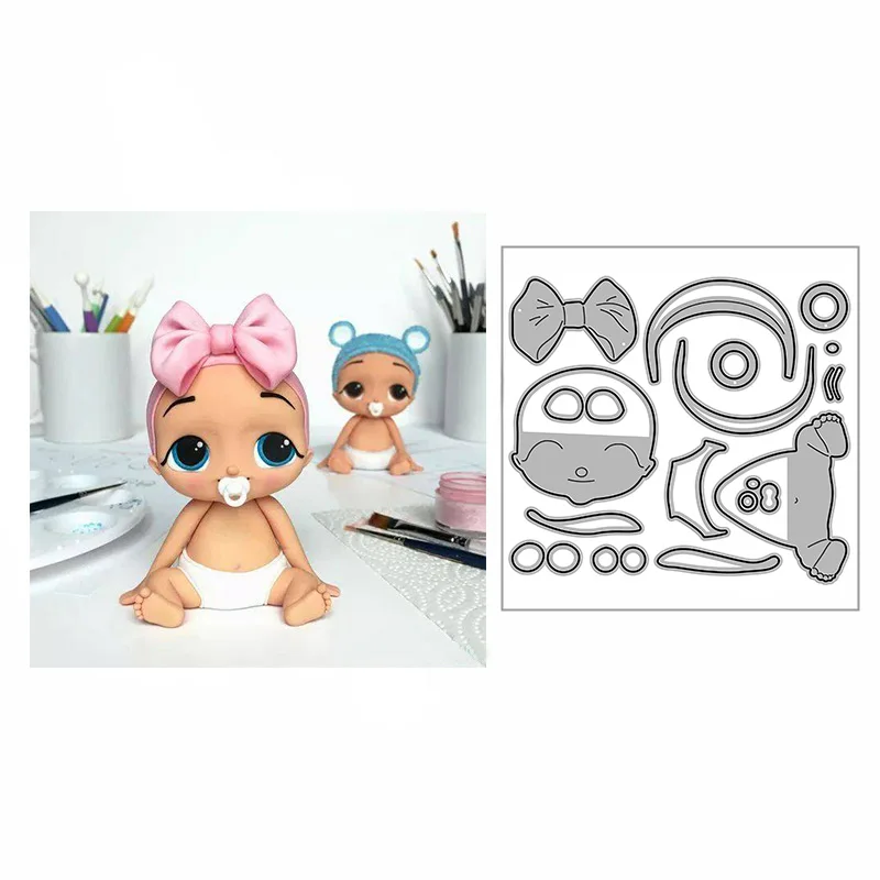 

New Baby Bow Pacifier Diapers Craft Embossing Mold 2022 Metal Cutting Dies for DIY Decorative Scrapbooking Album Card Making