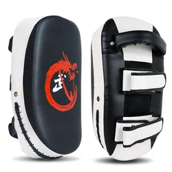 Foot Target Pad Curved Boxing Muay Thai Hand Target Wear Resistant Shock-Absorbing Faux Leather Kick Target Sanda Training