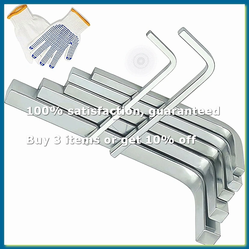 7Pcs Square Head Wrench Set L Shaped Square Key Kit Chromium Vanadium Steel Square Head Screwdrivers, 3-10mm-A62I