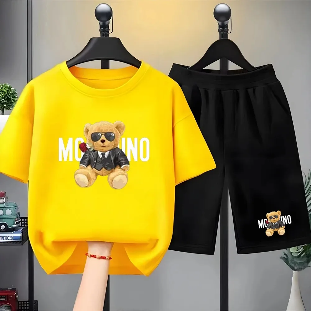 Minions Print Kinder-T-Shirt aus Baumwolle, hautfreundlich, bequem, kurzärmelig, für Jungen und Mädchen, lässiges Geburtstagsgeschenk-Outfit – Detail 2