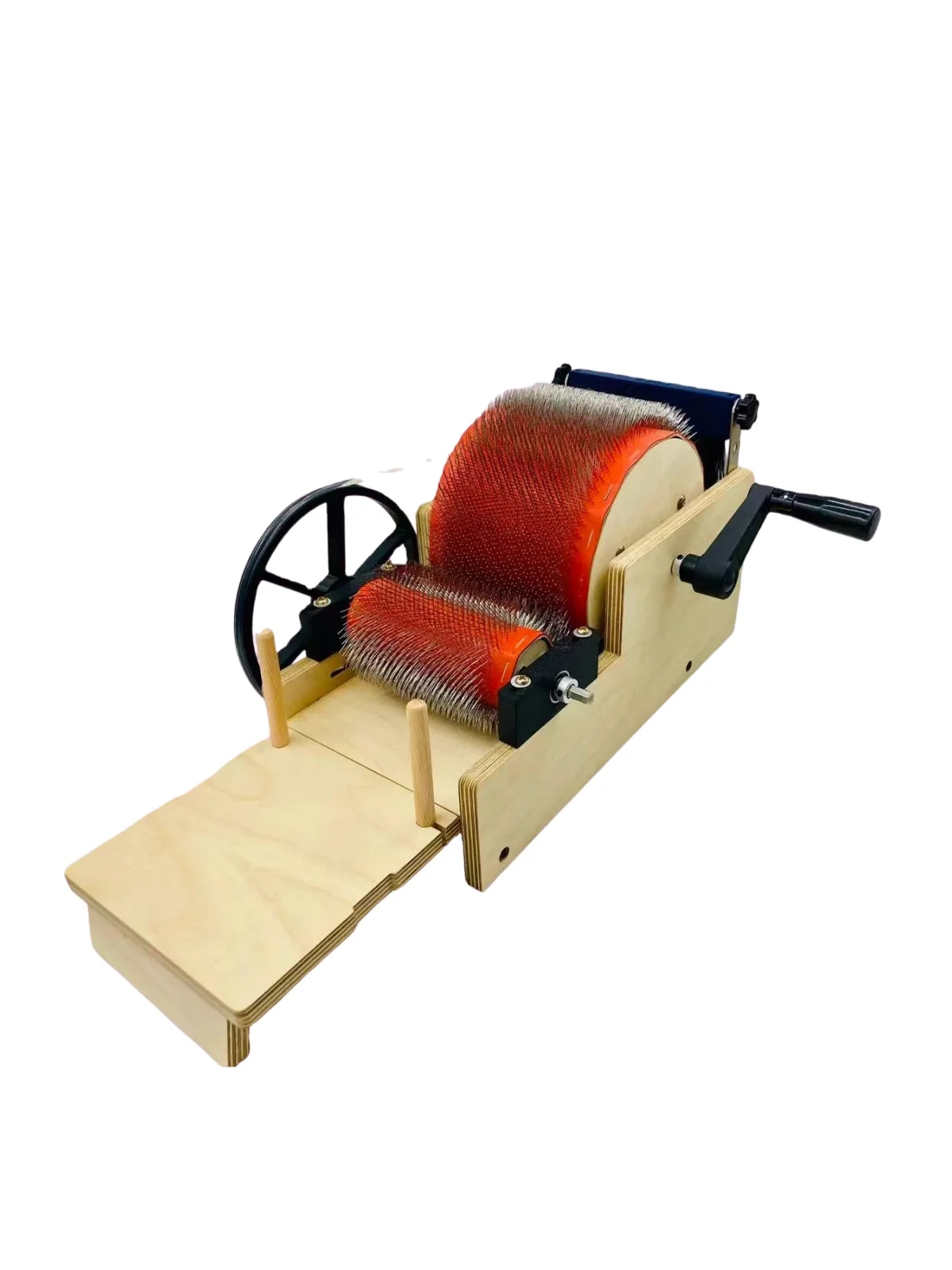 Manual Crank Type Wool Carding Drum, DIY Textile Spinning Tool for Processing Wool, Alpaca Fiber and Cotton Fiber