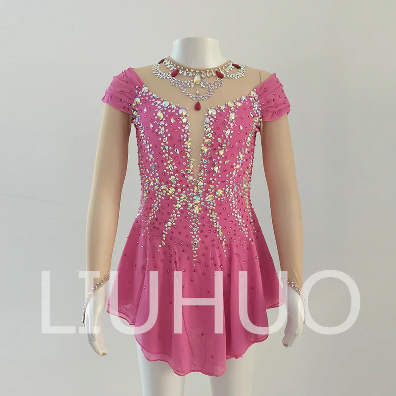 

LIUHUO Ice Figure Skating Dress Girls Women Teens Stretchy Spandex Competition Wholesale