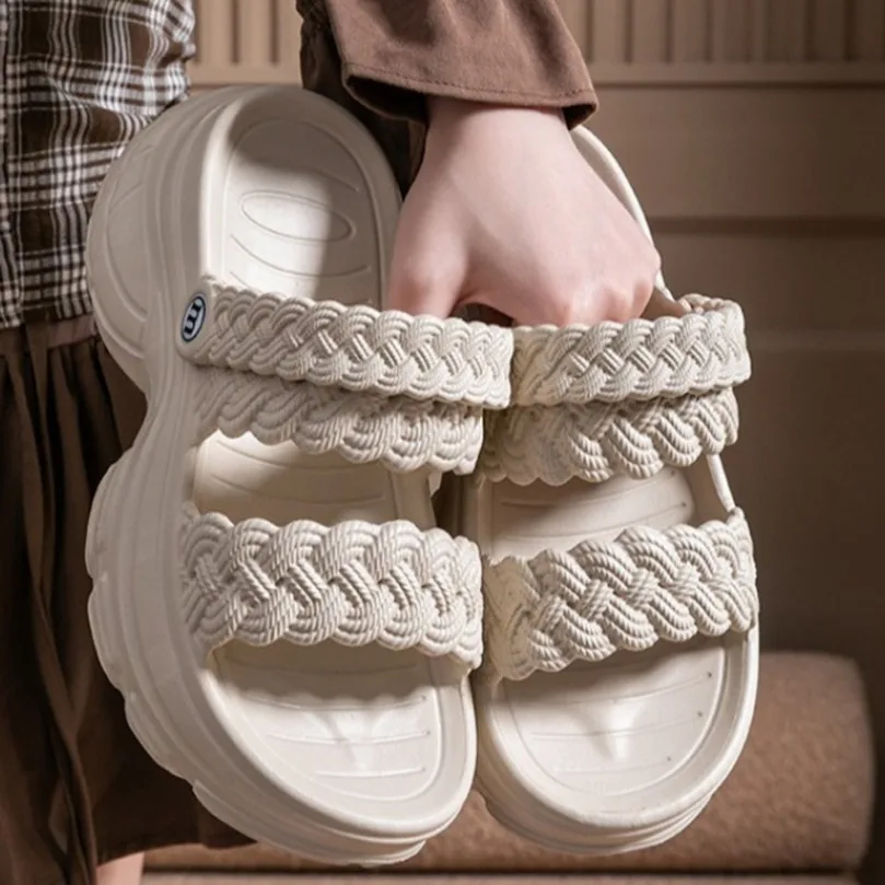 Home Cloud Slipper Wedges Clog Woman Sandal Flip Flops Beach House Shoe Heel Platform Female Slides Garden Ladies Outdoor Soft