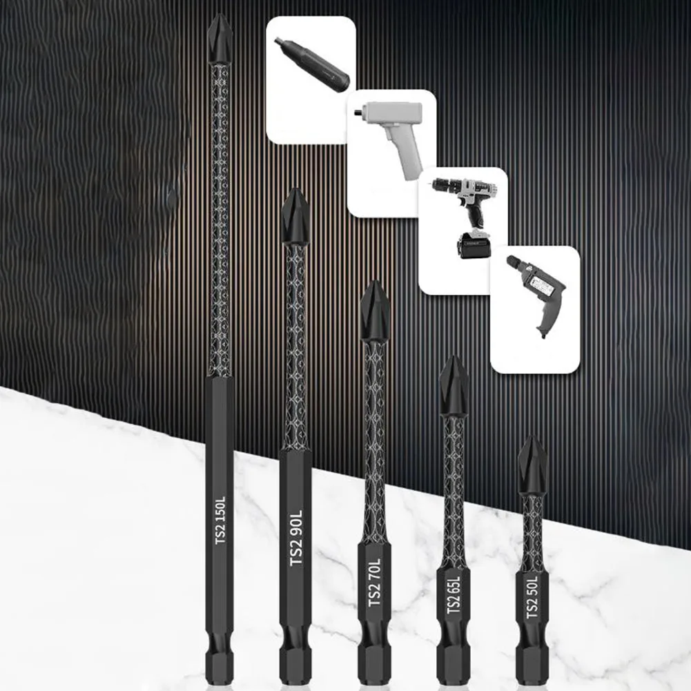 Long Drill Bit PH2 Screwdriver Bit Screw-driving Operations High Hardness HRC60 Suitable For Electric Screwdrivers