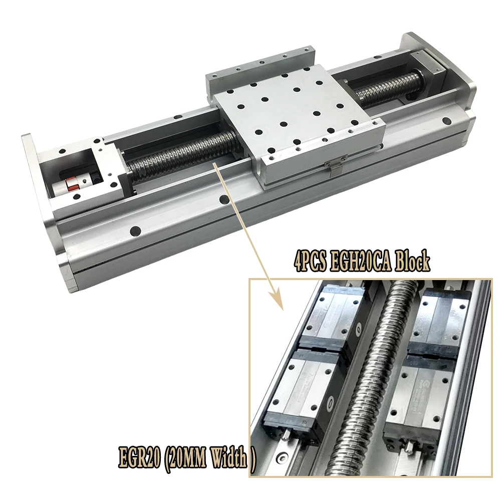 Heavy Load Fully Enclosed Guide 20MM Width EGR20 Guide 4Pcs EGH20CA Sliders  SFU 2505/2510 Ballscrew Slide Industrial Automation