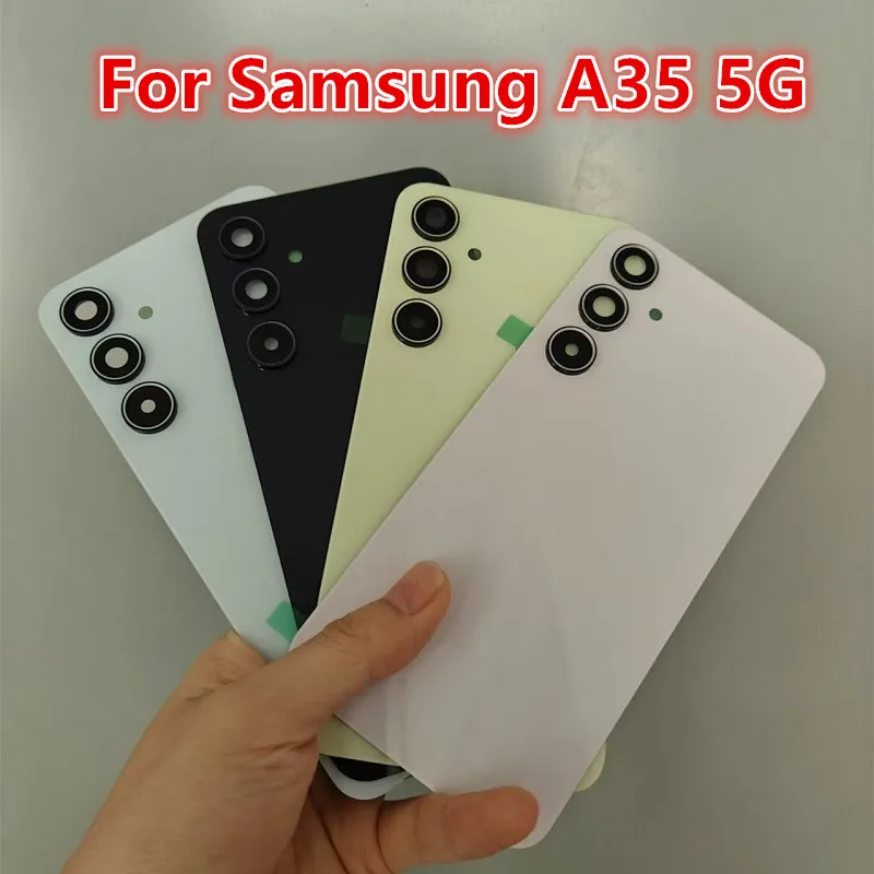 Obudowa A356 do Samsung Galaxy A35 5G 6,6 "szklana tylna pokrywa baterii naprawa wymień tylną obudowę telefonu drzwi + obiektyw aparatu