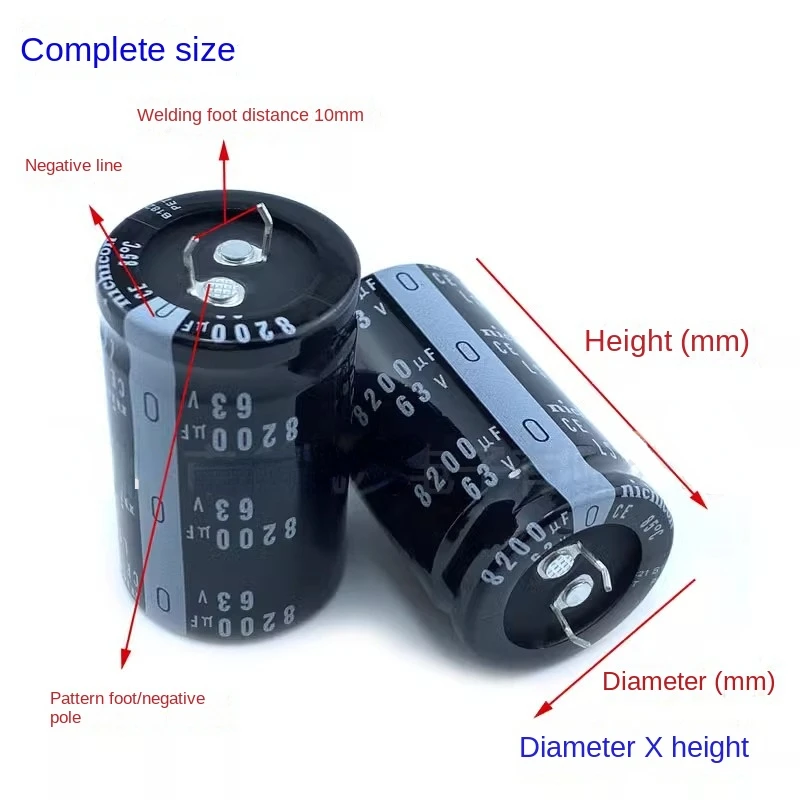 Condensatore elettrolitico in alluminio 63 v8200uf 30 x45x35/50 filtro amplificatore di potenza audio comunemente usato per audiophile audio 8200uf63V