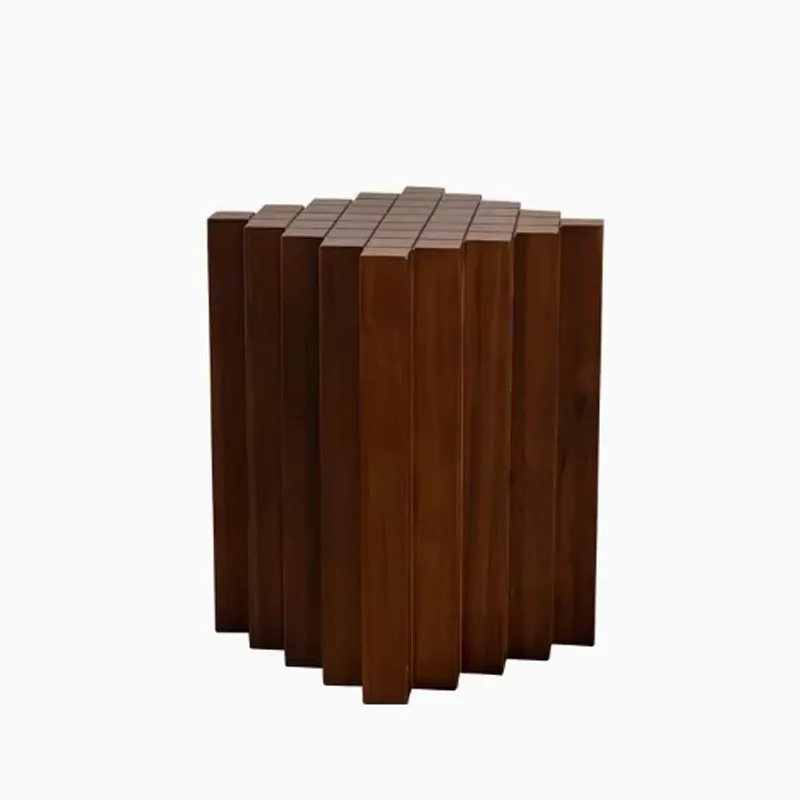 

medieval solid wood edge, log small table for home use, solid wood low stool