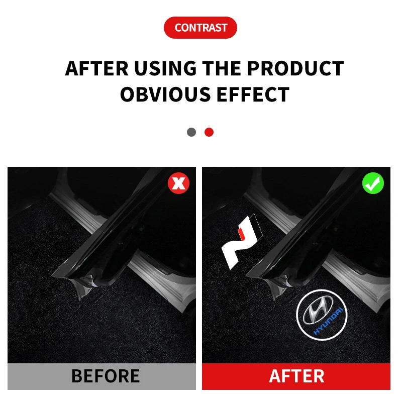 2 قطعة سيارة Led ترحيب أضواء مجاملة العارض شبح الظل شعار ضوء لشركة هيونداي سوناتا 8 سوناتا 9 VI (YF) إلنترا سانتا في #4