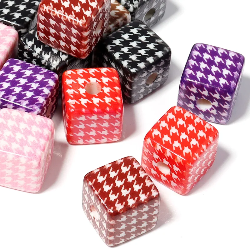 

10pcs Acrylic Square Shape Beads 14mm Mixed Color Loose Spacer Beads for Jewelry Making DIY Handmade Bracelet Necklace Findings