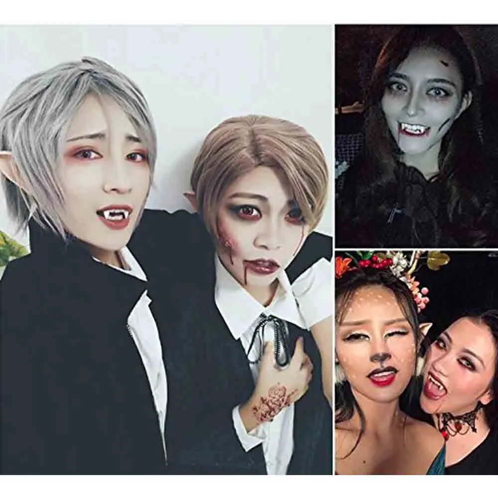 Cosplay-Requisiten Elfenohren Vampirzähne Weiche Latex-Feenohren Anime-Partyzubehör Maskerade-Dekoration Geheimnisvolle Pixie-Verkleidung – Detail 10