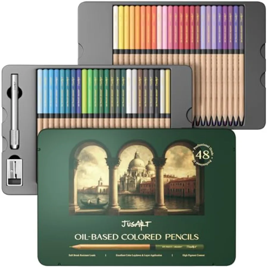 

Oil-Based Colored Pencils Soft Core, Durable, Vibrant and Ultra-Smooth. Ideal for Adult Coloring, Portrait, Sketching, Landscap