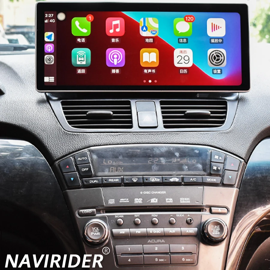

Головное устройство Navi Qled Экран для Acura MDX Автомобильный радиоприемник Мультимедийный видеоплеер Navirider 12,3-дюймовый беспроводной Carplay GPS Android Стерео