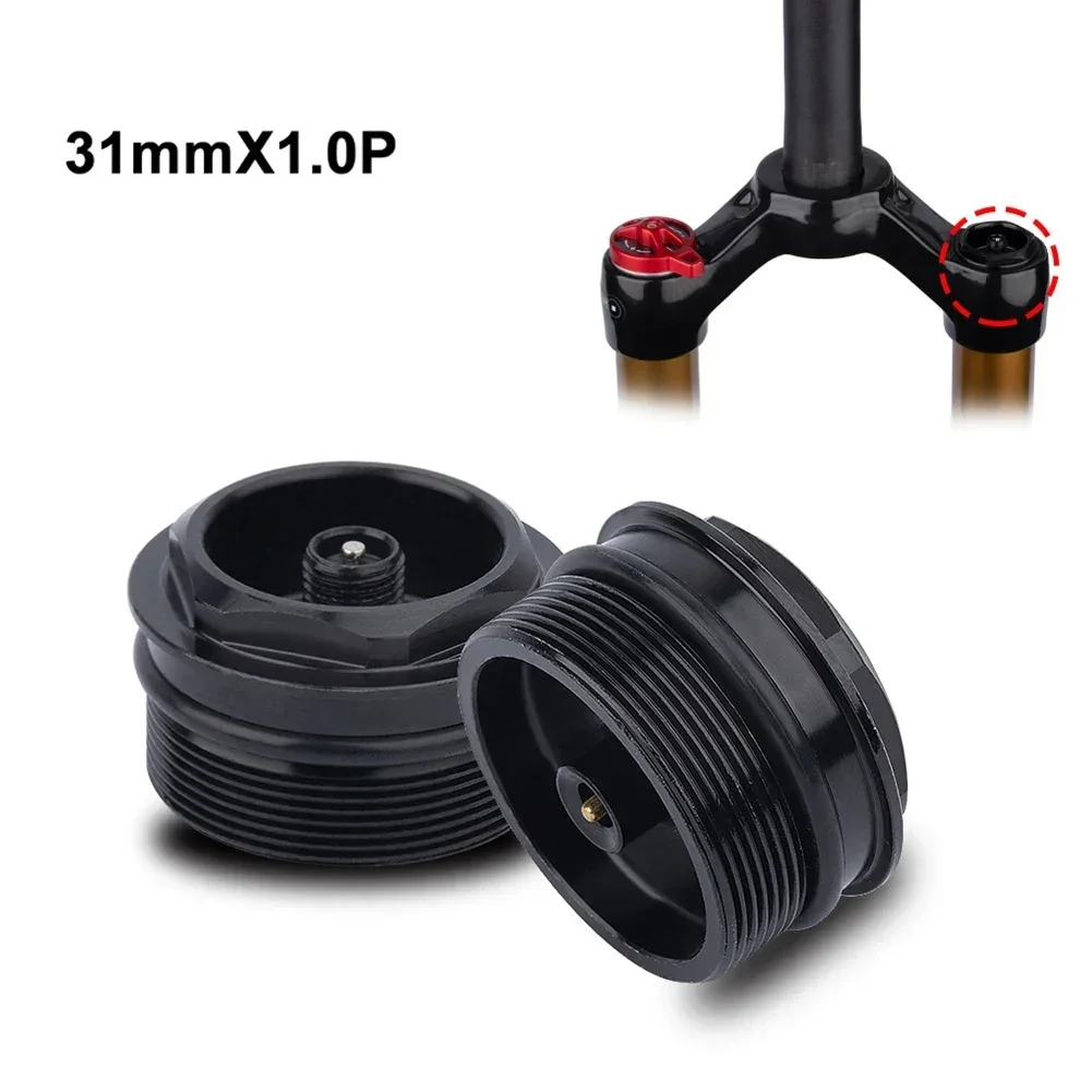 MTB Bike Front Fork Valve Nut Bicycle Air Fork Cap Assembly Thread 28.8xP1.0mm Aluminum Alloy Valve Core Bicycle Part NEW