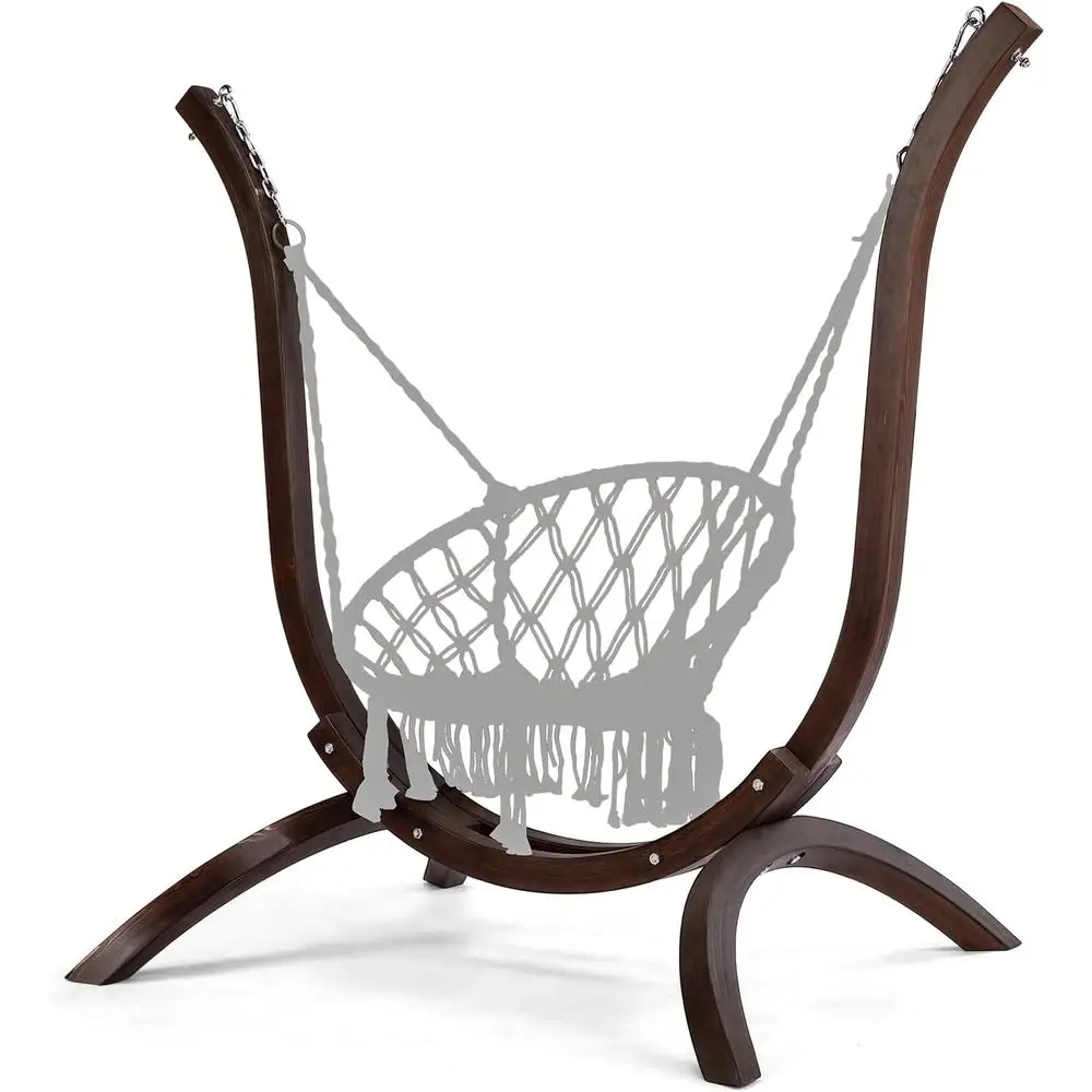 

Элегантная деревянная подставка для гамака емкостью 550 фунтов, изогнутый дизайн премиум-класса для уличных качелей, устойчивая к атмосферным воздействиям для патио и сада