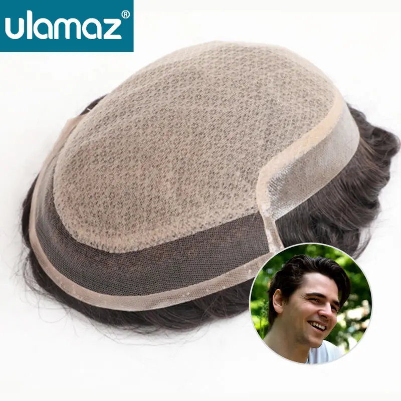 

Мужской протез волос, кружевной и кожаный парик, мужской парик, алмазный кружевной парик, натуральный парик для мужчин, невидимые узлы, мужской парик, человеческие волосы