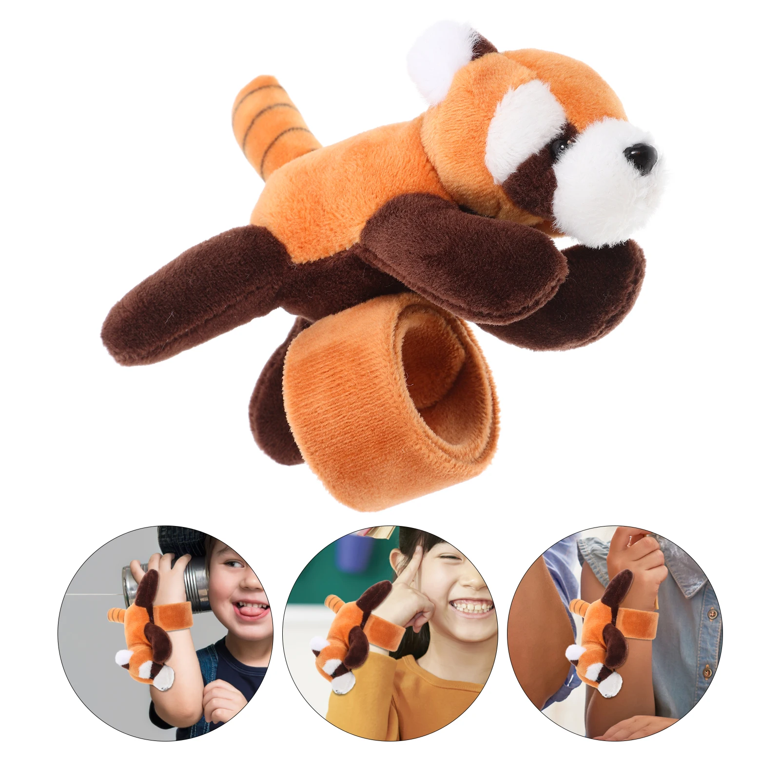 Pulseira animal tapa pulseiras peludo jóias moldagem menina brinquedo luz marrom festa