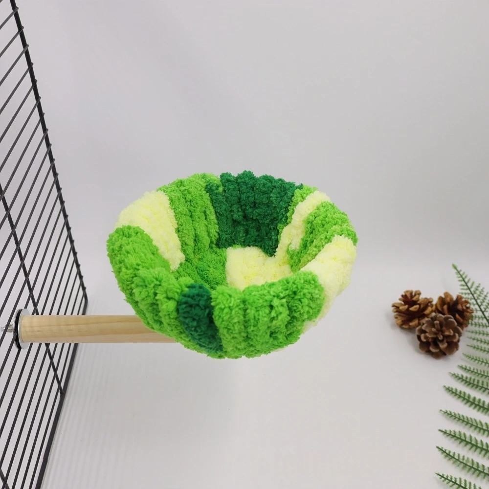 

Bird Nest with Wooden Stand Warm Soft Parrot Cage Snuggle Hut for Budgies Lovebirds Small Parrots Winter Sleeping Bed