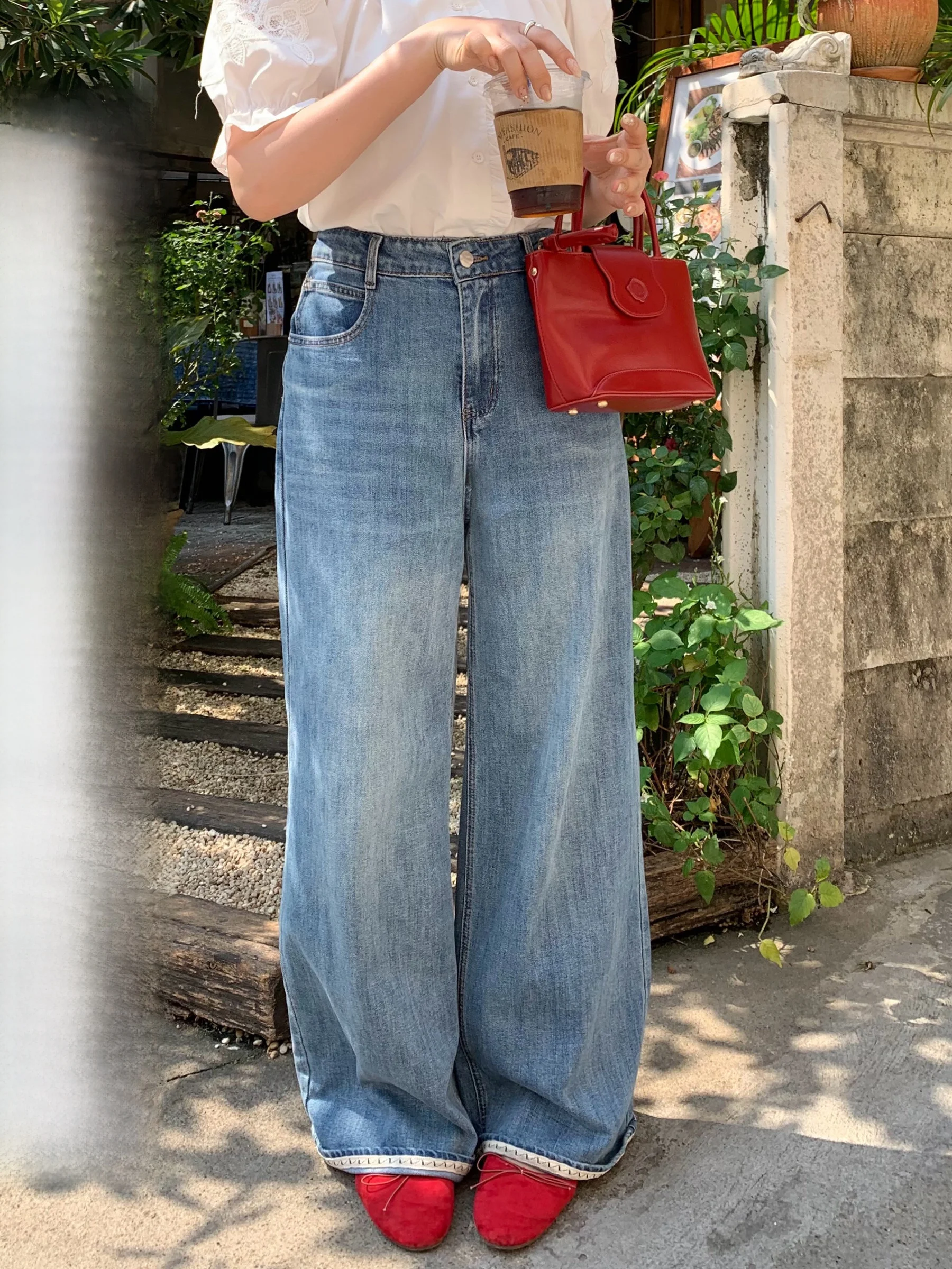 

High Waist Wide Leg Denim Jeans Women's Spring New Sle Moon f Fi Casual Loose Fit Micro Stretch Denim Pants