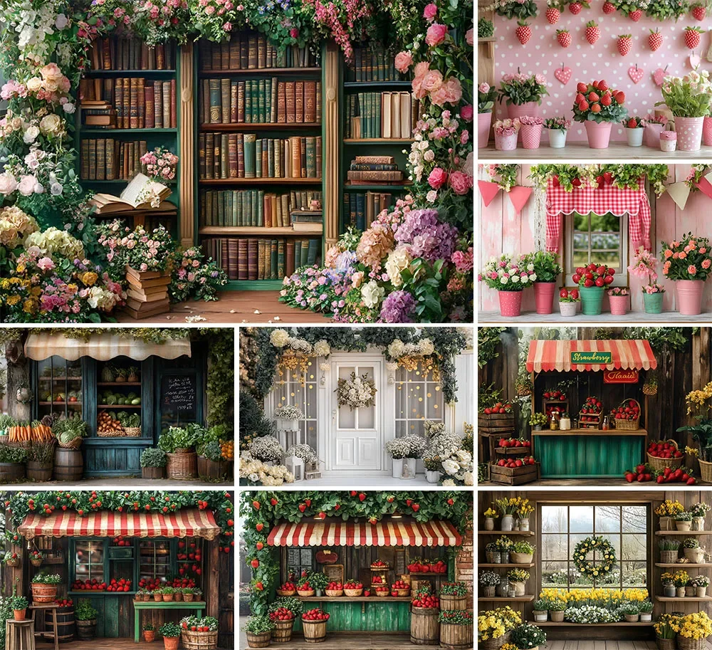 

Фон для фотосъемки Mehofond: Весенний клубничный сад, цветочный декор для детского дня рождения, портретный фон для фотостудии