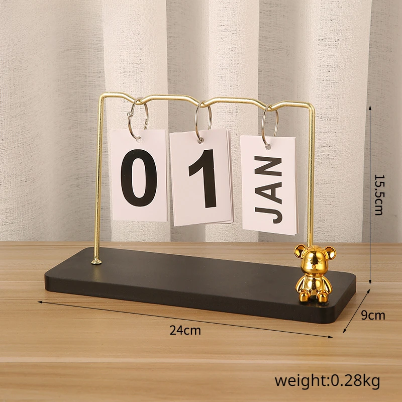 Customized Wooden Calendar with Flipping Pages Laser Engrave Personalized Bedroom Desk Wood Decorations Holiday Gifts