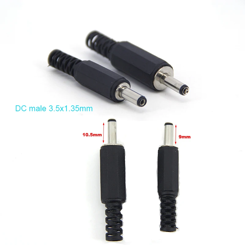 MALE BARREL POWER sypply JACK 3.5mm X 1.35MM male SOCKET PLUG DC 12V ELECTRICAL CONNECTORS for PCB Circuit Board CCTV LED w28