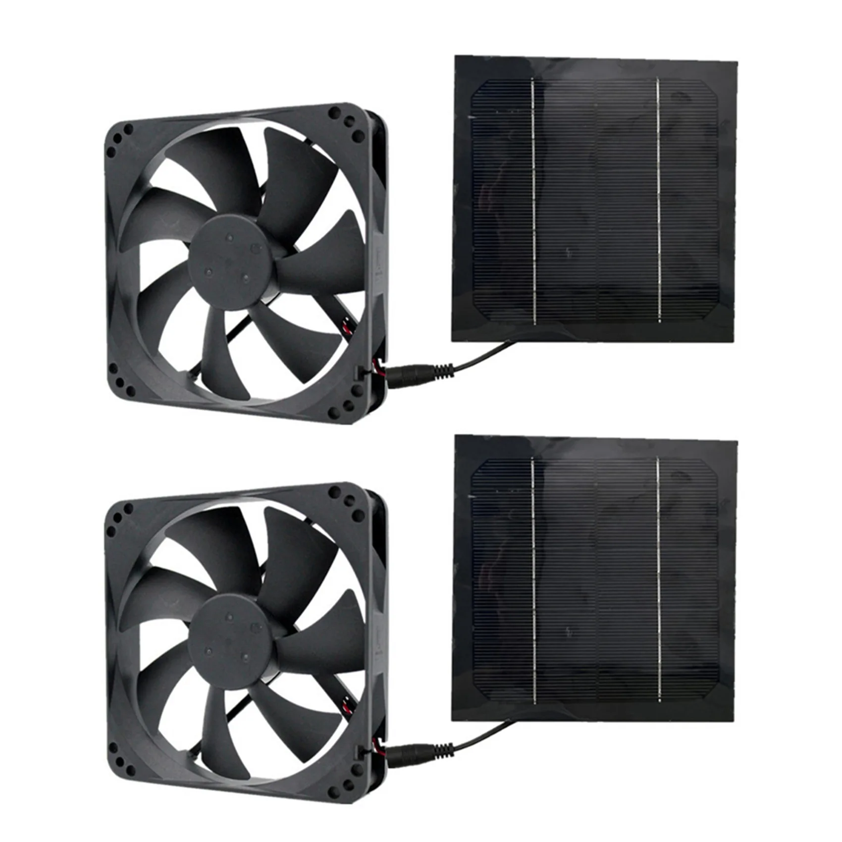 

2X 20W Solar Exhaust Fan Air Extractor 6 Inch Mini Ventilator Solar Panel Powered Fan for Dog Chicken House Greenhouse