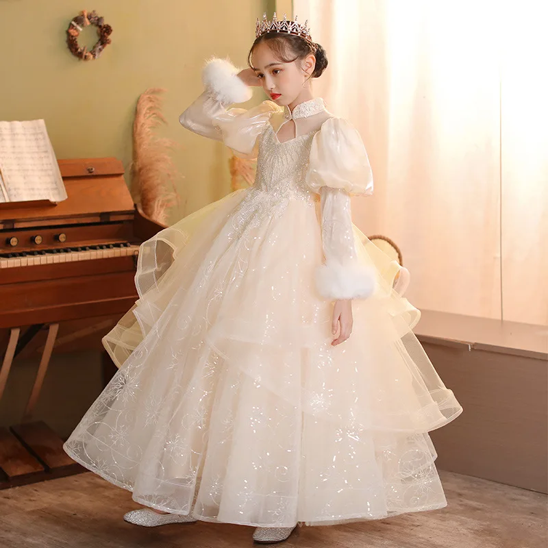 First Communion Girl Dress Kids Wedding Dresses for Girls on Offer Children's Princess Dress Lolita Cosplay Party Elegant Baby