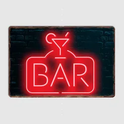 Retro Bar Neon Metal Sign Poster Garage Living Room Decor Neon Led Sign Cinema Living Custom Tin Vintage Home Decor