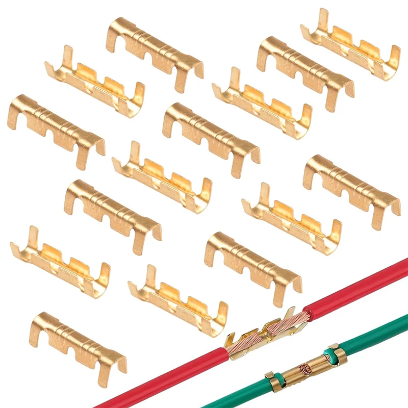 

100 Pcs U Shape Copper Ring Terminals Crimp Wire Non-Insulated Cable Wire Spade Electric Butt Connector ​for Electricity