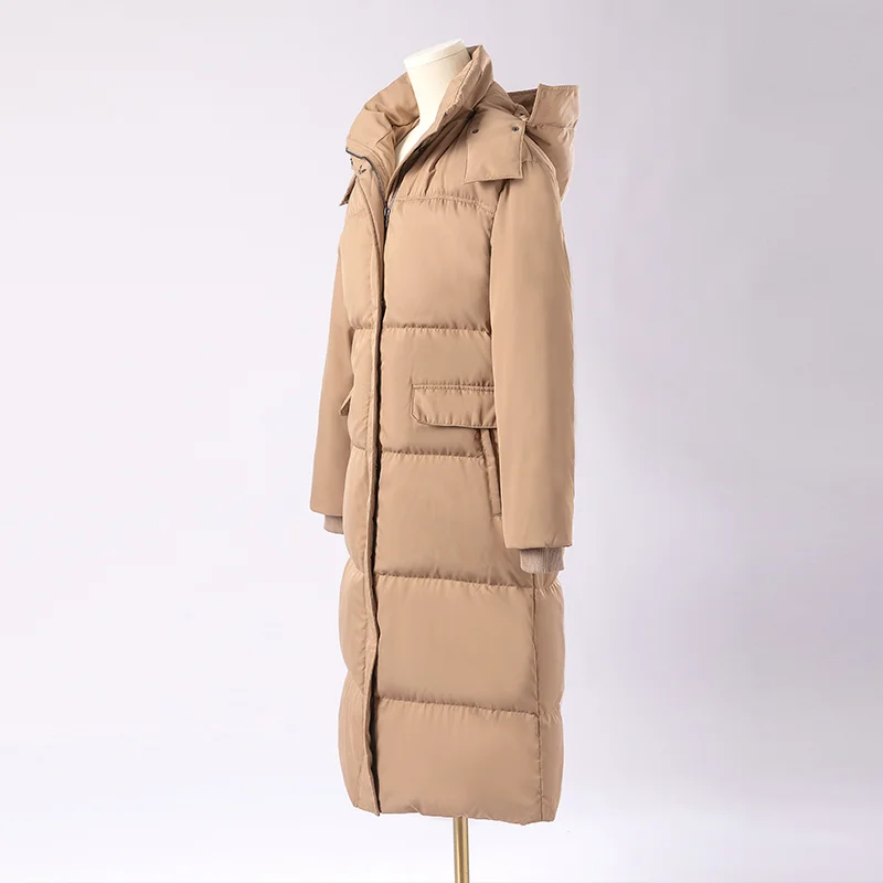 K1867L Luxury women\'s clothing winter 90% white Duck down coats Long hooded Puffer jackets Detachable cap