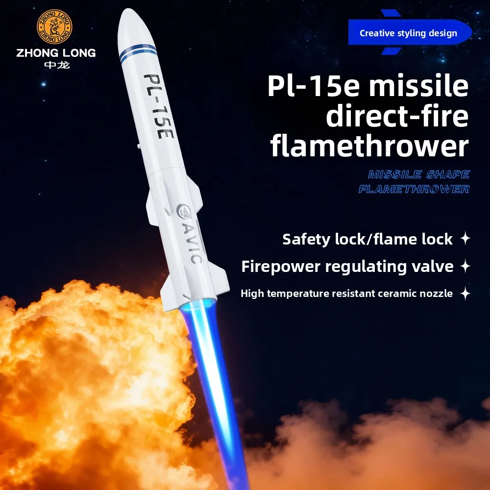 

New Creative Rocket Model Direct Spray Gun, Desktop Decoration Lighter, Cigarette Accessories, Men's Gifts