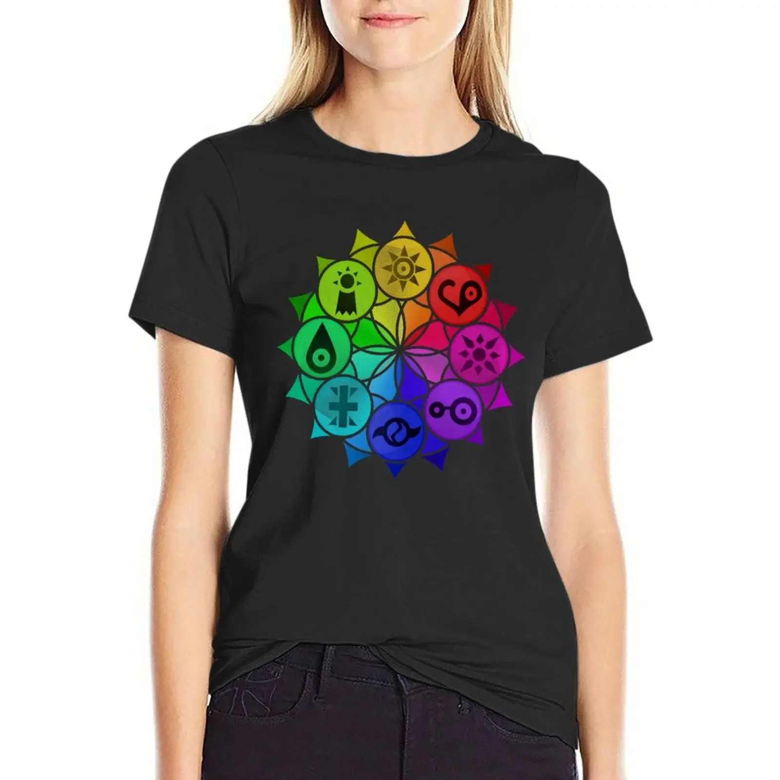 

Digimon Crests Mandala T-Shirt Aesthetic clothing kawaii clothes tees t shirt Women