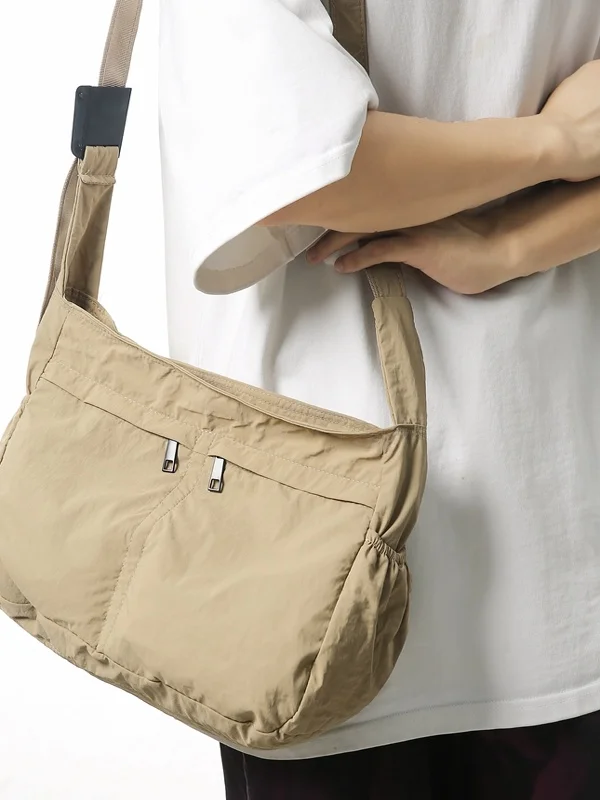 

Casual Commuter Large Capaci Lightweight Crossbody Bag Leisure Sports Single oulder Bag Tote Bag Nylon Material Zipper Cl...